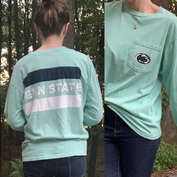 Tops - Long Sleeve Comfy Teal Penn State Shirt with Pocket